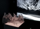 Nauru Elegies, underlit acrylic sculpture with hyspographic animation